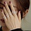 Rhodium Plated 925 Sterling Silver Initial Letter Open Cuff Ring JR852P-7