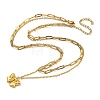 304 Stainless Steel Bowknot Pendant Necklaces LS-NJEW-L182-001G-07-5