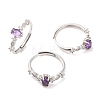 Horse Eye Natural Amethyst Adjustable Rings RJEW-Q817-02P-02-1