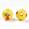 Easter Theme Printed Wood Beads WOOD-T032-22V-2