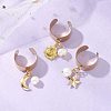 304 Stainless Steel and Alloy Pendants Cuff Rings for Women RJEW-JR00987-1