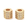 Column Brass Micro Pave Clear Cubic Zirconia Beads KK-S394-05D-2