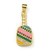 Rack Plating Brass Micro Pave Cubic Zirconia Pendants KK-Z067-13G-1