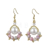 Paw Print Imitation Pearl & Glass Seed Beads Dangle Earrings EJEW-MZ00386-03-2