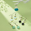 Natural & Synthetic Gemstone Star Dangle Earring for Women EJEW-JE05063-5