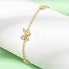 Brass Butterfly Link Bracelets KK-CBAFF9E-01G-3