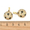 Rack Plating Brass Micro Pave Cubic Zirconia Pendants KK-P277-05G-3