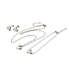 304 Stainless Steel Heart Pendant Necklaces & Bracelets & Stud Earrings Sets SJEW-P008-01P-5