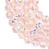 Electroplate Transparent Glass Beads Strands GLAA-H040-01B-3