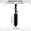 Natural Obsidian Bullet Pendant Necklace JN1043C-3