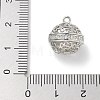 Rack Plating Brass Micro Pave Clear Cubic Zirconia Pendants KK-L224-005P-3