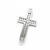 Curved Latin Sideways Cross Brass Micro Pave Cubic Zirconia Links ZIRC-E010-02-3