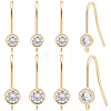16Pcs 2 Size Brass Micro Clear Cubic Zirconia Earring Hooks KK-BBC0007-35-1