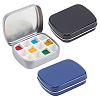 3Pcs 3 Colors Rectangle Iron Tin Cans with Hinged Lid CON-PH0003-13-1