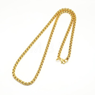 304 Stainless Steel Venetian Chain Box Chain Necklace Making STAS-A028-N031-A-1
