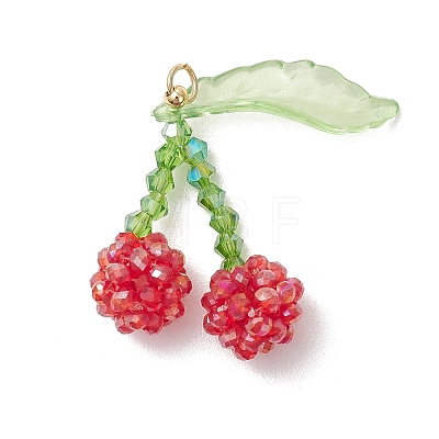 Glass & Acrylic Beaded Pendants PALLOY-MZ01264-02-1