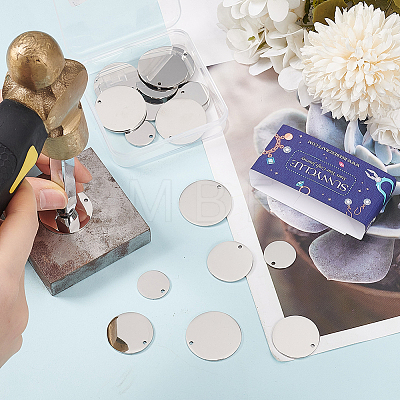 30Pcs 3 Styles 201 Stainless Steel Mirror Polished Finish Stamping Blank Tag Pendants STAS-SC0008-95-1