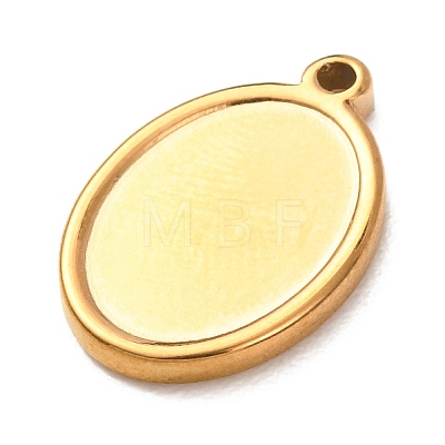 304 Stainless Steel Pendant Cabochon Settings STAS-Z204-04G-12-1