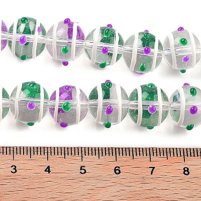 Glass with Enamel Beads Strands GLAA-M047-01D-1