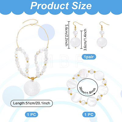 Natural Pearl Necklaces & Bracelets & Dangle Earring Sets SJEW-PH01394-1