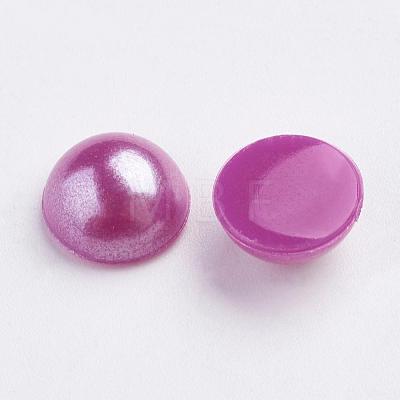 Spray Painted Imitation Pearl Acrylic Cabochons ACRP-F001-8mm-FP38-1