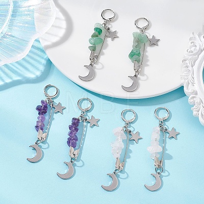 3 Pairs Brass Leverback Earrings EJEW-TA00792-1