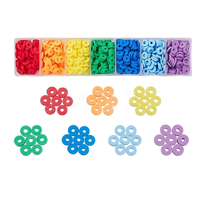 700Pcs 7 Colors Eco-Friendly Handmade Polymer Clay Beads CLAY-YW0001-39-1