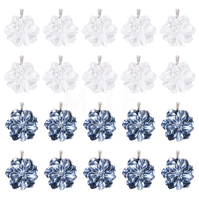 20Pcs 2 Colors Opaque Resin Pearlized Pendants PALLOY-TAC0313-1