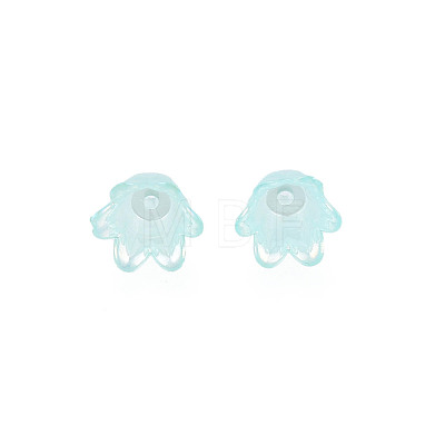 6-Petal Imitation Jelly Acrylic Bead Caps JACR-T002-02F-1