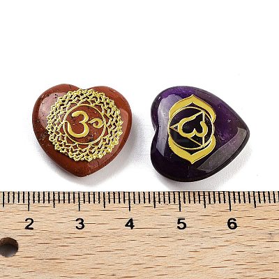 7 Chakra Natural Gemstone Ornaments G-P537-01B-1