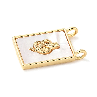 Brass Pave Natural White Shell Pendants KK-S522-02A-G-1