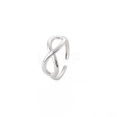 304 Stainless Steel Open Infinity Hollow Cuff Ring for Women RJEW-S405-198P-1
