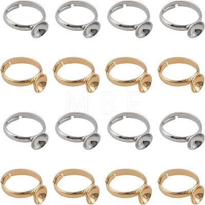 20Pcs 2 Colors Adjustable Brass Rings Findings DIY-CA0005-56-1