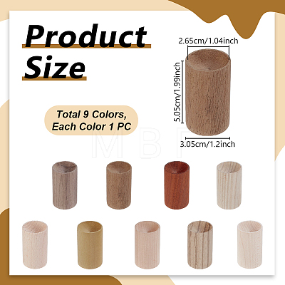 9Pcs 9 Colors Column Wood Aromatherapy Diffuser DJEW-GA0001-95-1