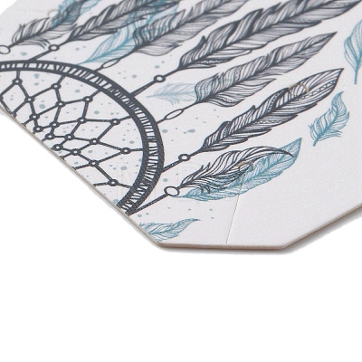 100Pcs Woven Web/Net with Feather Print Paper Jewelry Display Cards AJEW-Z021-01D-1