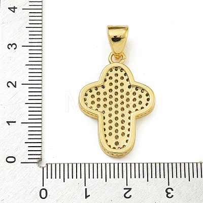 Rack Plating Brass Micro Pave Clear Cubic Zirconia Pendants KK-Z067-03G-02-1