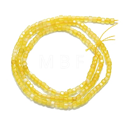 Natural Yellow Agate Bead Strands G-P457-B01-48-1