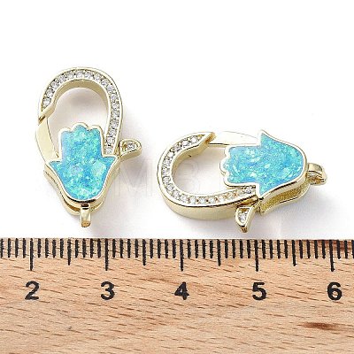Rack Plating Brass Micro Pave Cubic Zirconia Lobster Claw Clasps KK-C041-03D-G-1
