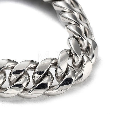 304 Stainless Steel Cuban Link Chains Bracelets for Men & Women BJEW-D031-20P-1