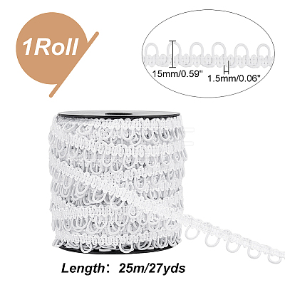 Polyester Braid Trims with Elastic Button Loops OCOR-WH0071-039B-1