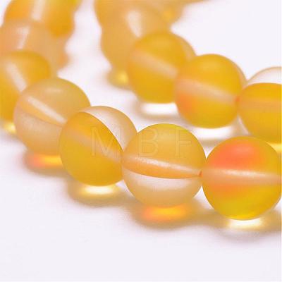 Synthetic Moonstone Beads Strands G-F142-10mm-12-1