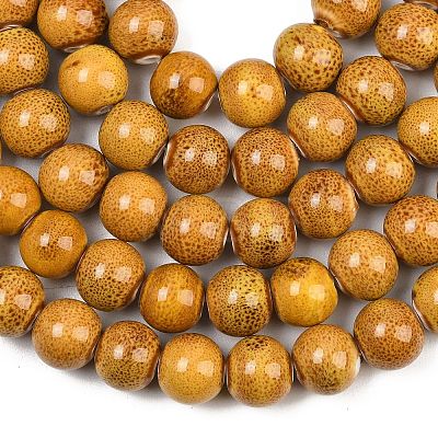 Handmade Fancy Antique Glazed Porcelain Ceramic Round Beads Strands PORC-L019-13mm-02-1