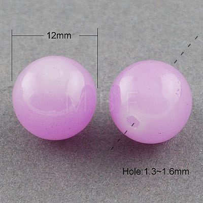 Imitation Jade Glass Beads Strands DGLA-S076-12mm-22-1