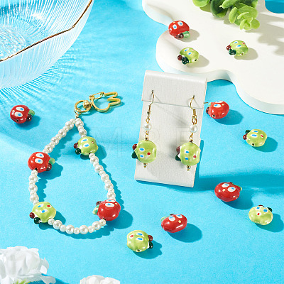10Pcs 2 Colors Handmade Porcelain Beads PORC-TA0001-65-1