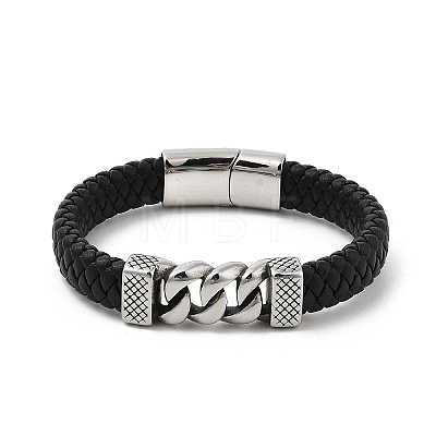 Braided Leather Cord Bracelets for Men BJEW-Z081-18P-1