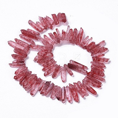 Natural Crackle Quartz Crystal Dyed Beads Strands G-I345-05A-1