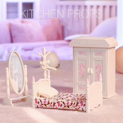 Mini Plastic Furniture Miniature Ornament Sets PW-WGA300C-03-1