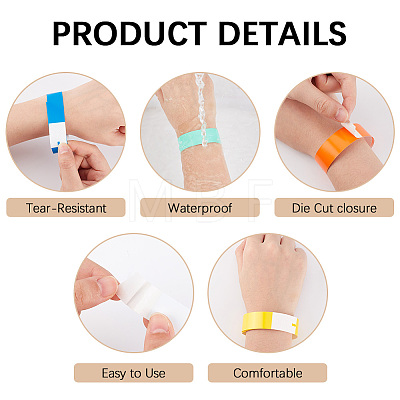 300Pcs Synthetic Paper Polypropylene Disposable Wristbands BJEW-SP0001-09C-1
