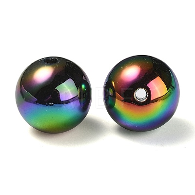 UV Plating Rainbow Iridescent Acrylic Beads PACR-E001-04B-1