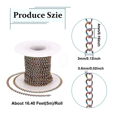 Ion Plating(IP) 304 Stainless Steel Curb Chains MP-TAC0010-01M-1